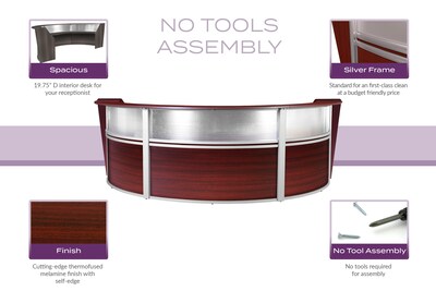 Regency Marque 144"W Curved Reception Desk Workstation, Mahogany (77313MH)