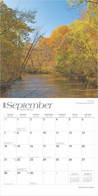 2025 BrownTrout Illinois Wild & Scenic 12" x 12" Monthly Wall Calendar (9781975474935)