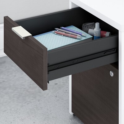 Bush Business Furniture Jamestown 71" L-Shaped Desk Bundle, Storm Gray/White (JTN010SGWHSU)