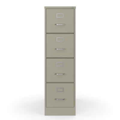 Quill Brand® Commercial 4 File Drawer Vertical File Cabinet, Locking, Putty/Beige, Letter, 26.5D (1