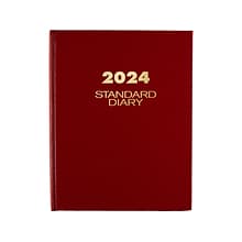 2024 AT-A-GLANCE Standard Diary 7.5 x 9.5 Daily Diary, Hardsided Cover, Red/Gold (SD374-13-24)
