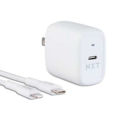 NXT Technologies USB-C Wall Charger with Lightning Cable for iPhone/iPad, White (NX60446)