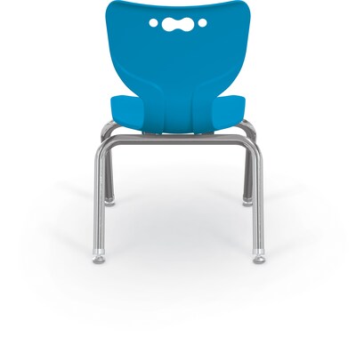 MooreCo 12" Hierarchy Student Chair with 4 Legs, Blue/Chrome Base (703673595308)