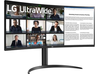 LG UltraWide 34" Curved 100 Hz LCD Monitor, Black (34BR55QC-B)