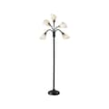 Simplee Adesso 5 Light 67 Matte Black/Antique Brass Floor Lamp with 5 Cone Shades (7205-01)