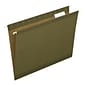 Pendaflex Reinforced Hanging File Folders, 1/5-Cut Tab, Letter Size, Standard Green, 25/Box (PFX 4152 1/5 GREEN)