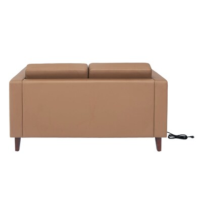 Flash Furniture Hercules Artemis LeatherSoft Reception Loveseat, Cognac (ZB89212SCOGNAC)