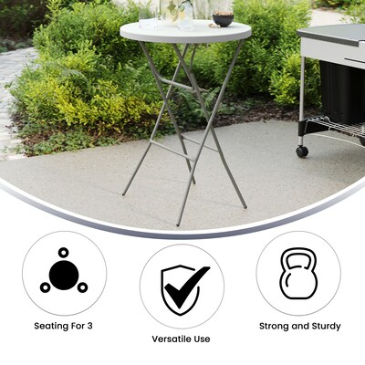 Flash Furniture Elon Folding Table, 31.25" x 31.25", Granite White (DADYCZ80R2BAR)