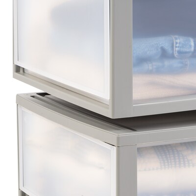 Iris Stackable Storage Drawer, Gray, 2/Pack (500257)
