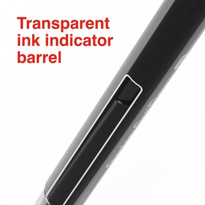 Staples Optiflow+ Rollerball Pens, Fine Point, 0.7mm, Black Ink, Dozen (ST63315)