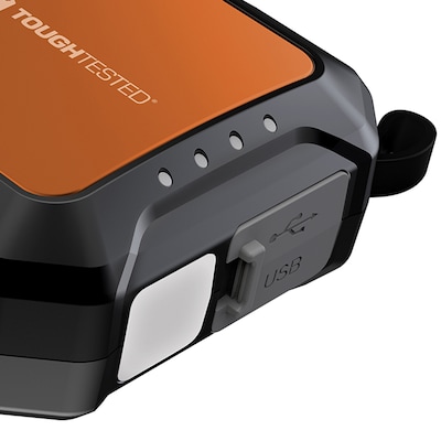 ToughTested Explorer 10 10,000-mAh USB-C & USB-A Portable Power Pack with Hand Warmer, 20W, Black/Orange (TT-PBHW-10)