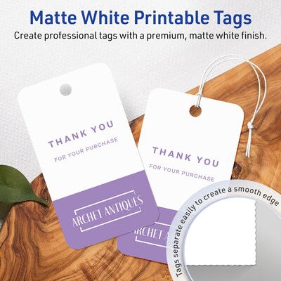 Avery 2 x 3-1/2  Blank Price & Merchandise Tags, White, 80/Carton (95323-MWT10)