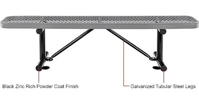 Global Industrial 6' Outdoor Steel Flat Bench, Expanded Metal, Gray (277156GY)