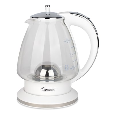 Capresso H20 6-Cup Glass Kettle, White (240.02)