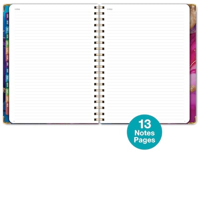 2026-2027 Excello Brands 8.5" x 11" Academic Weekly & Monthly Planner, Paperboard Cover, Pink Purple Marble (FSHN-AY26-8511-22)