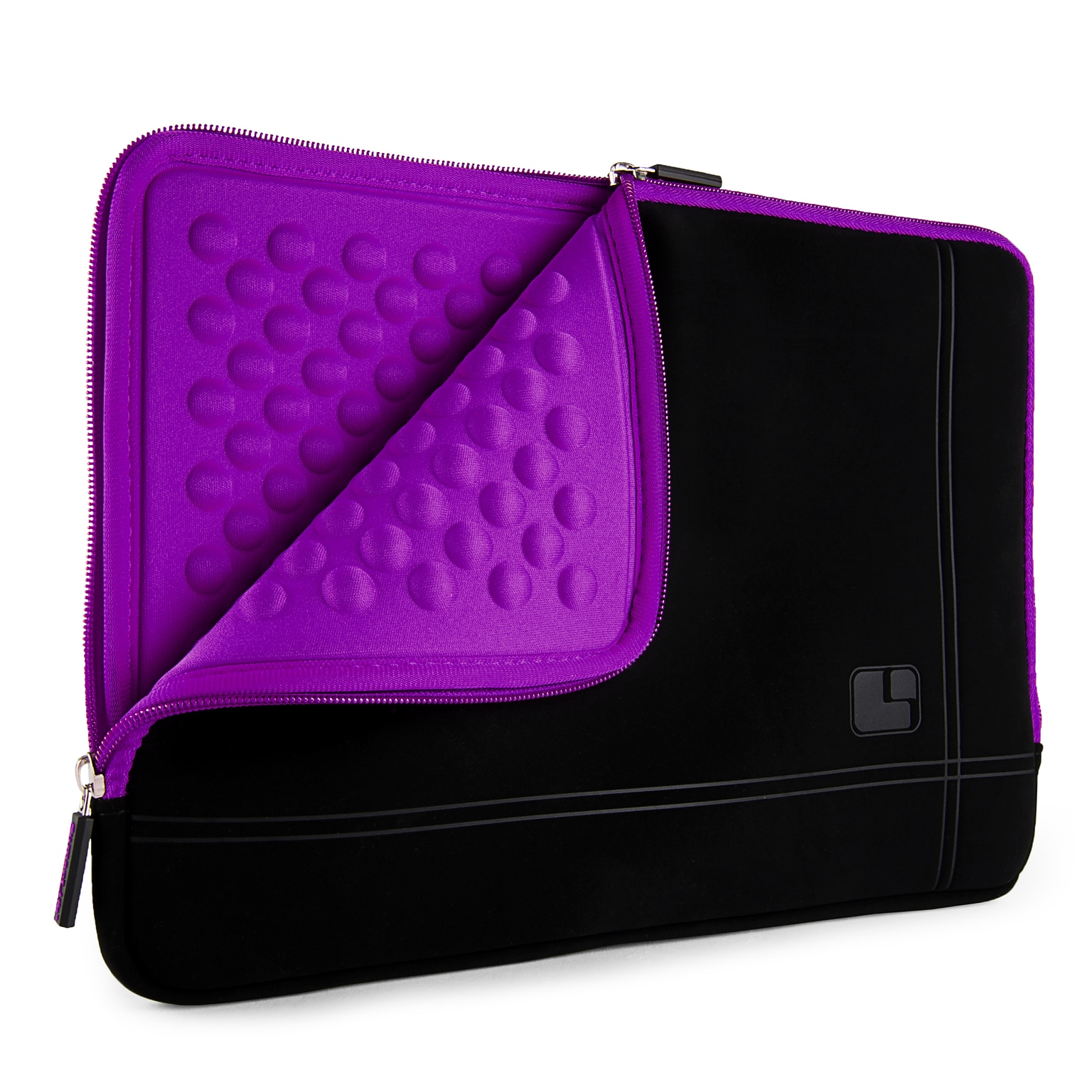Vangoddy Microsuede Laptop Sleeve for 13.3 Laptop, Black/Purple