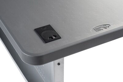 National Public Seating BPFT Series Foldable Rectangular Training Table, 24"W x 60"D, Plastic, Charcoal (BPFT246020)