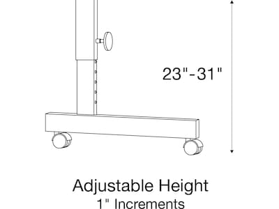 Correll Deluxe 48"W x 24"D Adjustable Foldable Training Room Table, Dry-Erase Markerboard, With Wheels, Frosty White/Black