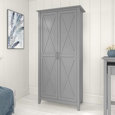 Bush Furniture Key West Small Bathroom Storage Cabinet in Washed Gray