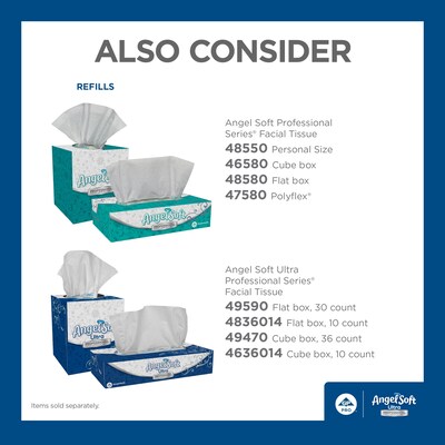 Angel Soft Ultra Professional Series Standard Facial Tissue, 2-Ply, 96 Sheets/Box, 10 Boxes/Pack (4636014)