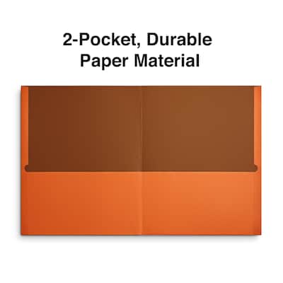 Quill Brand® 2-Pocket Folders, Orange, 25/Box (712580)