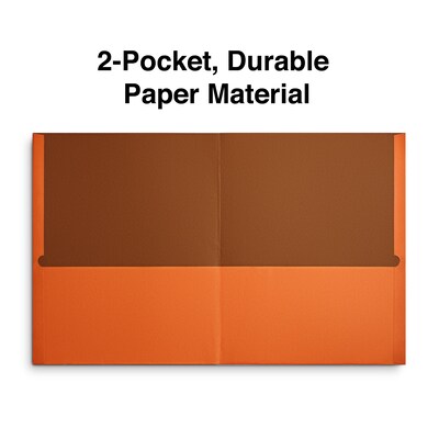 Quill Brand® 2-Pocket Folders, Orange, 25/Box (712580)