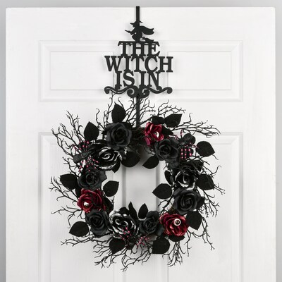 National Tree Company 18" Halloween “The Witch Is In" Wreath Hanger (CI58-22257-1)
