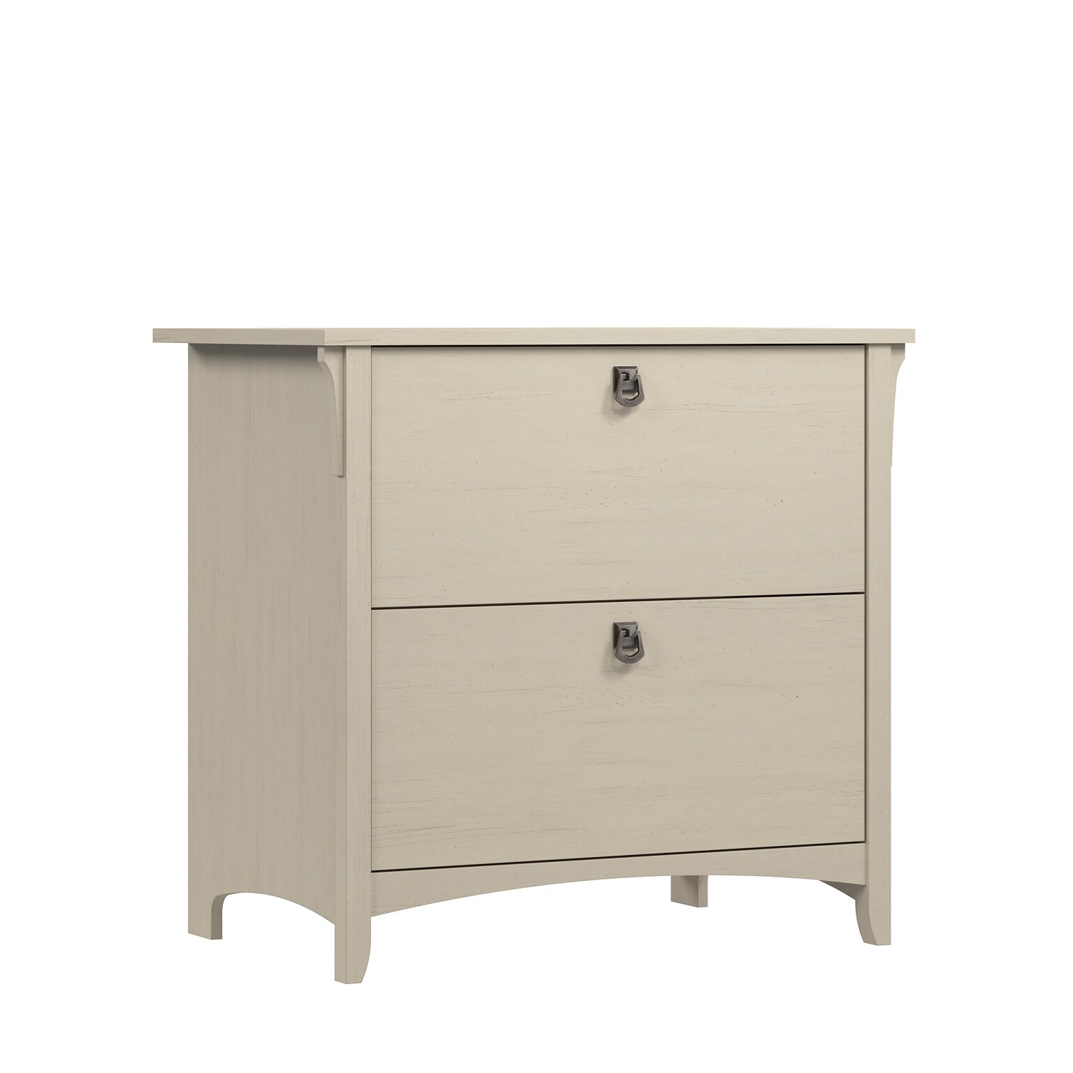 Bush Home Salinas 2 Drawer Lateral File Cabinet, Antique White (SAF132AW-03)