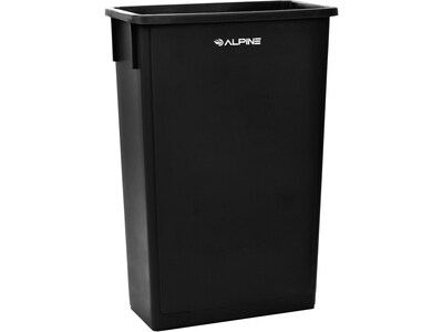 Alpine Industries Plastic Trash Can, 23 Gallon, Black, 2/Pack (ALP477-BLK-2PK)
