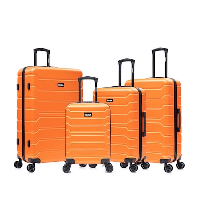 InUSA Trend 4-Piece Hardside Spinner Luggage Set, TSA Checkpoint Friendly, Orange (IUTRESMLXL-ORA)