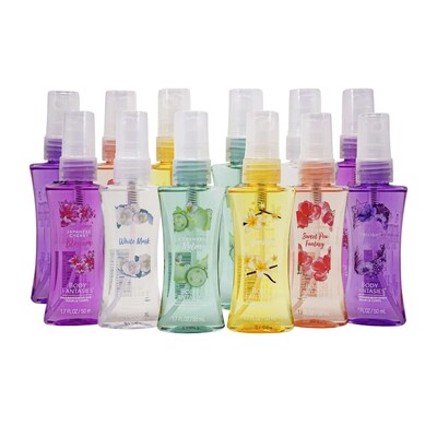 Body Fantasy Assorted Scent Spray, 1.7 oz Bottle, 12 Bottles/Bag, 18 Bags/Carton