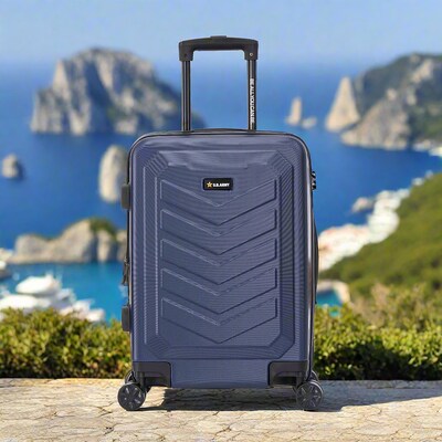 US Army FOX PRO 20" Hardside Suitcase, 4-Wheeled Spinner, TSA Checkpoint Friendly, Navy Blue (USLFPRO00S-BLU)