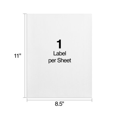 Staples® Laser/Inkjet Shipping Labels, 8 1/2" x 11", White, 1 Label/Sheet, 100 Sheets/Box (ST18062-CC)