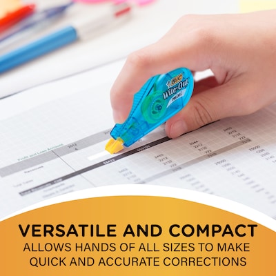 BIC Wite-Out Mini Correction Tape, White, 3/Pack (WOTMP31-WHI)