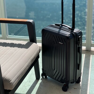 DUKAP Stratos 3-Piece Hardside Spinner Luggage Set, TSA Checkpoint Friendly, Black (DKSTRSML-BLK)