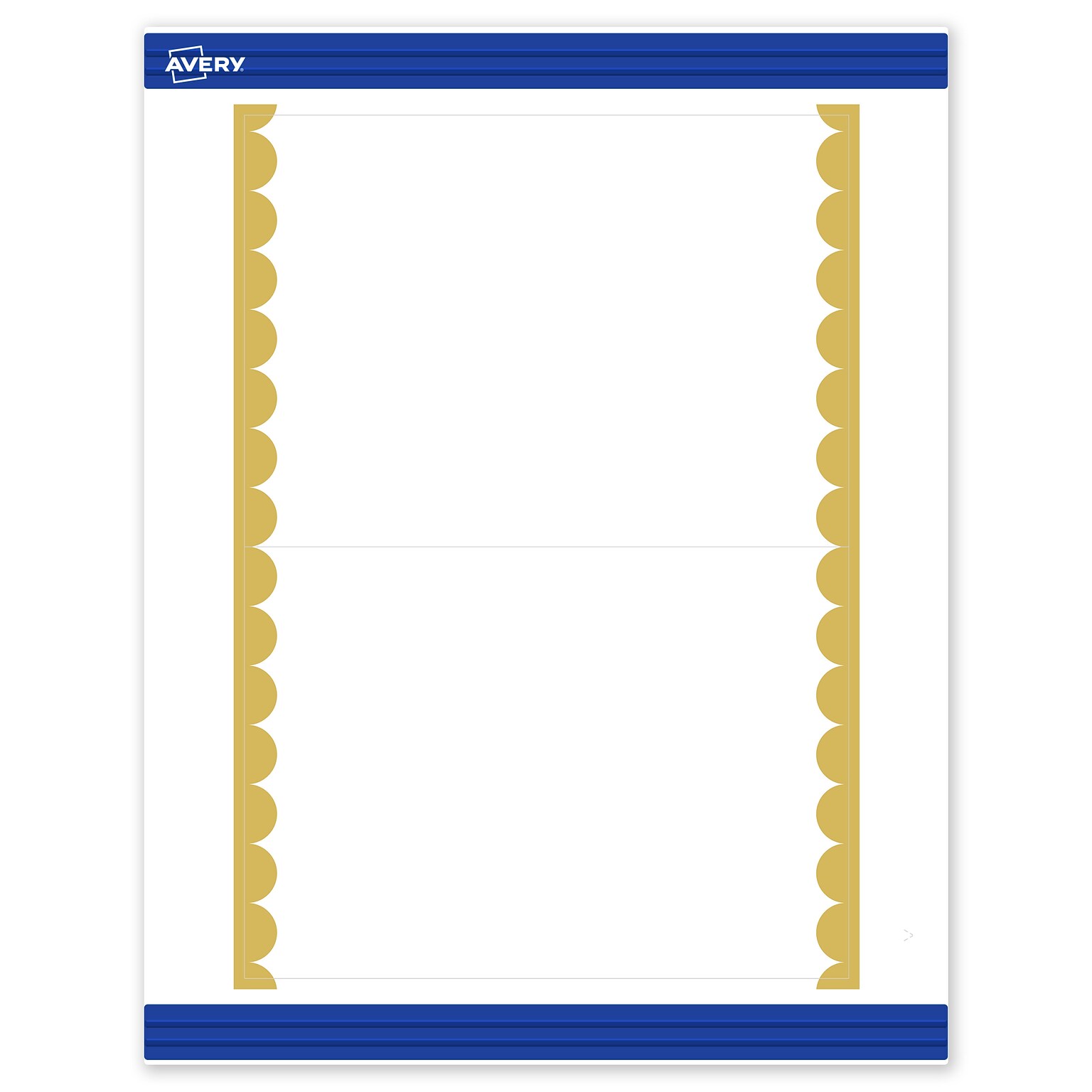 Avery Pre-Printed Gold Edge Dots Design Matte Blank Card, White, 20/Pack (S00-DK8)