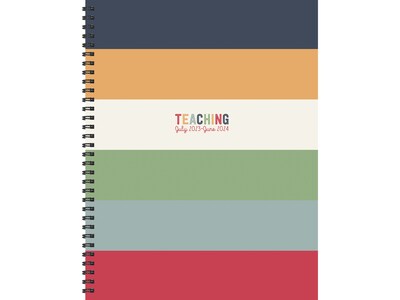 2023-2024 TF Publishing Striped 9 x 11 Academic Weekly & Monthly Teacher Planner, Paperboard Cover, Multicolor (AY24-9600x)