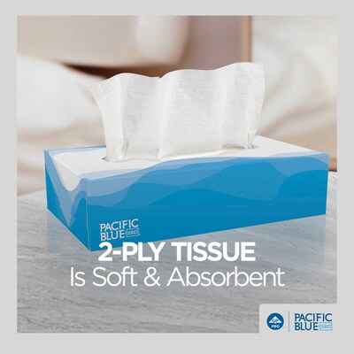 Pacific Blue Select Facial Tissue, 2-ply, 100 Tissues/Box, 30 Boxes/Carton (48100)