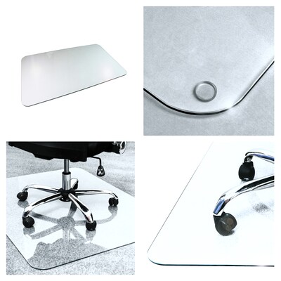 Floortex Glaciermat Heavy Duty Glass Hard Floor & Carpet Chair Mat, 48" x 60", Crystal Clear (FC124860EG)
