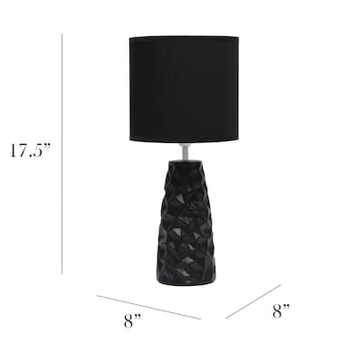 Simple Designs Sculpted Ceramic Table Lamp, Black (LT2083-BLK)