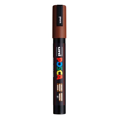POSCA PC-5M Water Based Paint Marker, Medium Bullet Tip, Brown, 3/Pack (UBCPC5MBROWN-3)