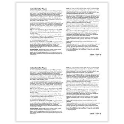 ComplyRight 2025 1099-K Tax Form, 1-Part, 2-Up, 50/Pack (532625)
