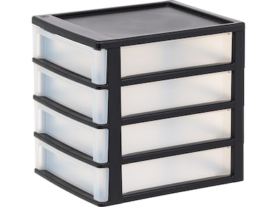 Iris 4-Drawer Desktop Unit, Black/Translucent White (587023)