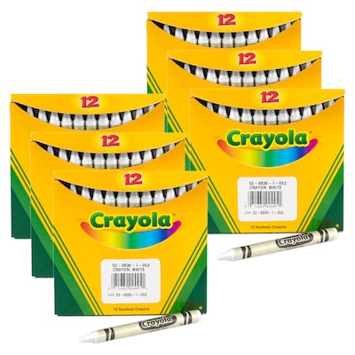 Crayola Bulk Crayons, White, 12/Pack, 6 Packs/Bundle (BIN520836053-6)