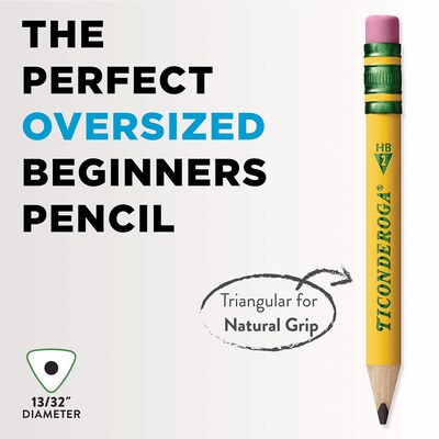 Ticonderoga My First Short Wooden Pencil, #2 Soft Lead, 4 Pencils/Pack, 3/Packs (DIX33004-3)