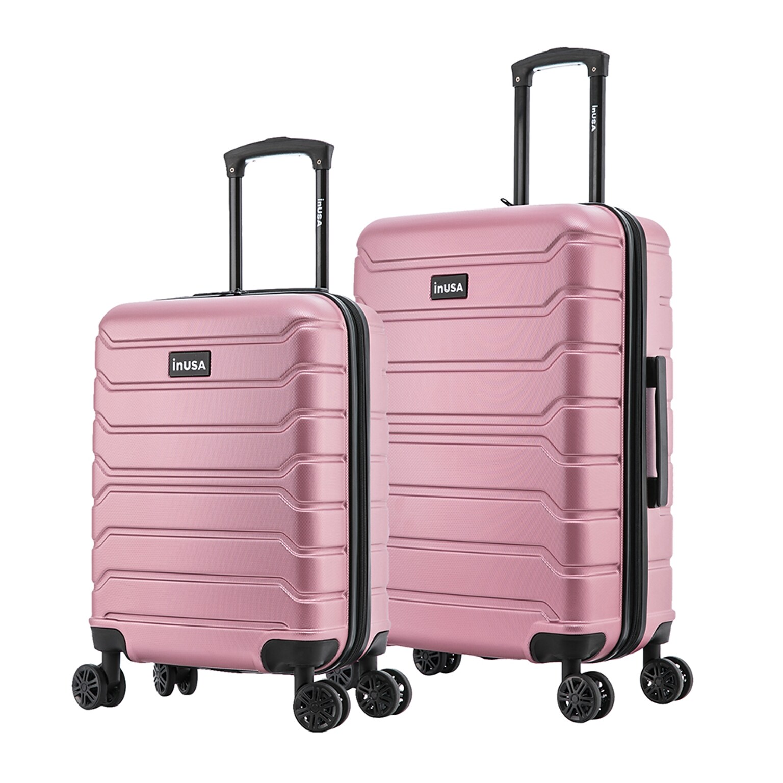 InUSA Trend 2-Piece Hardside Spinner Luggage Set, TSA Checkpoint Friendly, Rose Gold (IUTRE0SM-ROS)