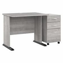 Bush Business Furniture Studio A 36W Small Computer Desk with 3 Drawer Mobile File Cabinet, Platinu