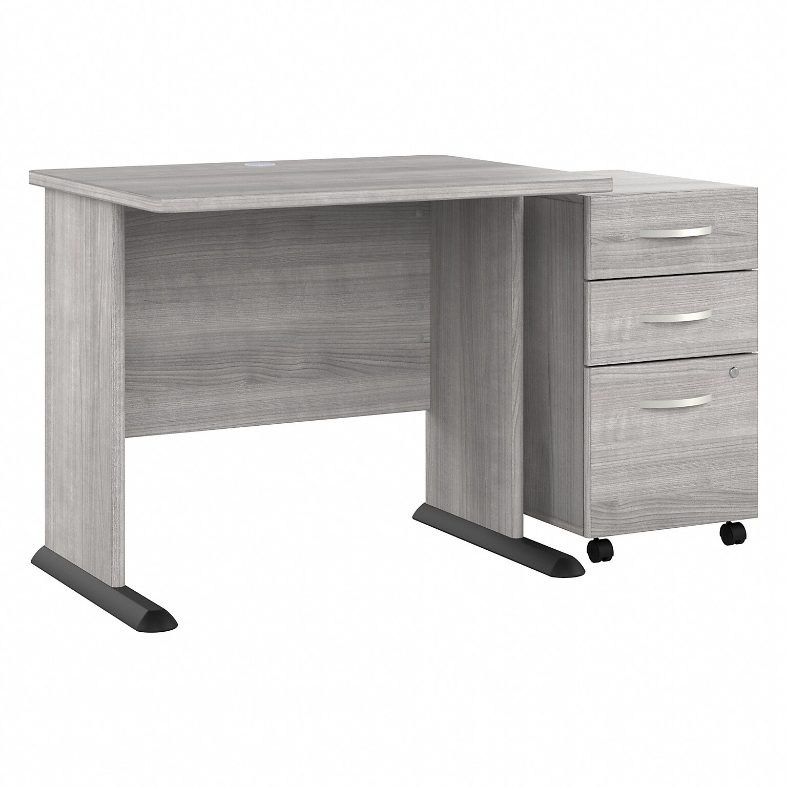 Bush Business Furniture Studio A 36W Small Computer Desk with 3 Drawer Mobile File Cabinet, Platinum Gray (STA005PGSU)