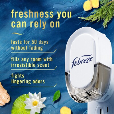Febreze Plug Air Freshener Warmer Refill, Ocean Scent, 0.87 fl. oz., 3/Pack (71932)