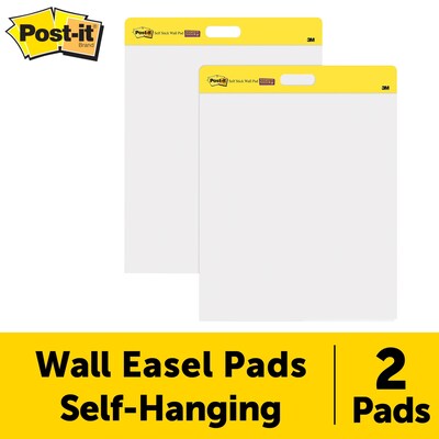 Post-it Super Sticky Wall Easel Pad, 20" x 23", 20 Sheets/Pad, 2 Pads/Pack (566)